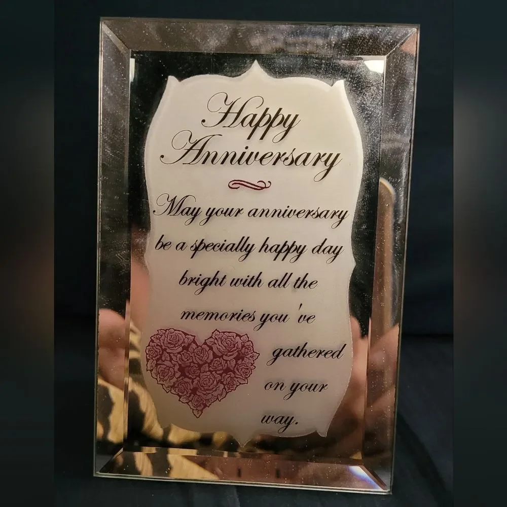 Screenplay Happy Anniversary metal glass 4x6 plaque frame